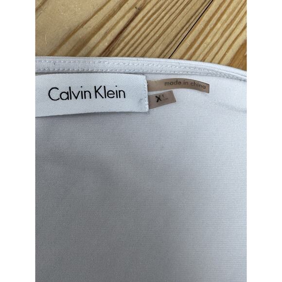 Calvin Klein Draped Neckline Sleeveless Knit Top White Women’s Size XL - Picture 5 of 5